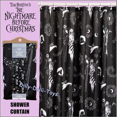 Schwarzer Duschvorhang Disney Nightmare Before Christmas Jack Skellington & Sally
