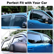 For Ford F-150 Crew Cab 09-14 In-Channel Window Visor Vent Rain Guards