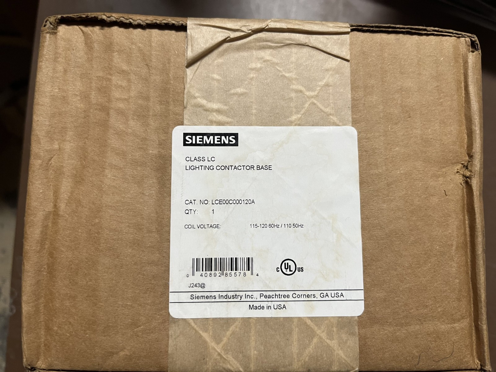 Siemens LCE00C000120A Class LC Lighting Contactor Base NEW IN BOX