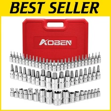 64-Pc Torx Bit Socket Set with Chrome Vanadium Steel & Adapters for Mechanics