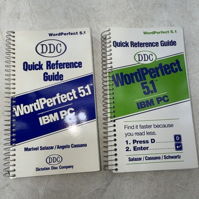 DDC Quick Reference Guide Word Perfect 5.1 IBM PC 1990 Vintage Computing
