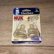 Vintage 2004 Gerber NUK Orthodontic Silicone Bottle Nipples Slow Flow Sz 1 NEW