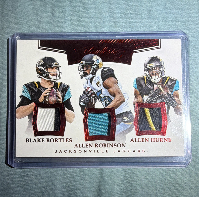 Panini 2016 Flawless Triple Patches Jaguars Bortles Robinson Hurns #/10