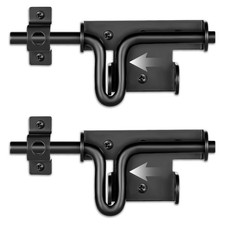 2 Pack Heavy Duty Slide Bolt Gate Latch, Black Steel for Wood Fence, Shed, Barn