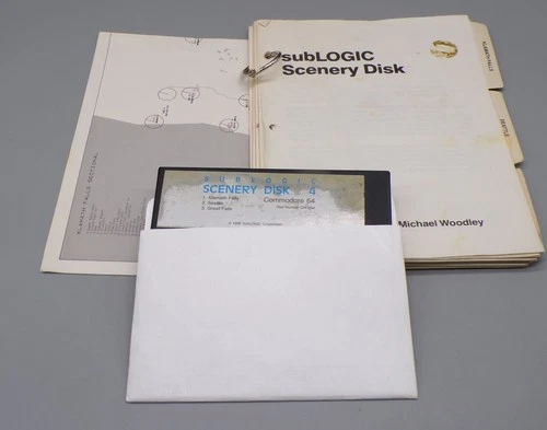 Vintage SUBLOGIC Flight Simulator SCENERY DISK 4 Pacific Northwest SEATTLE c64
