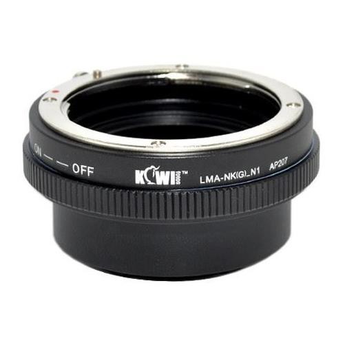 Kiwifotos Adapter with Aperture Control Ring for Nikon G lenses on any Nikon 1