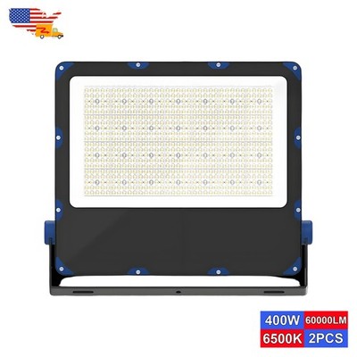 2 Pack 400W Super Bright Led Flood Lights 60000Lms IP65 For Basketball Court