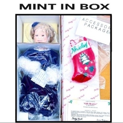 Shirley Temple Gift Bearer Doll Danbury Mint Elke Hutchens Christmas Velvet Boxe