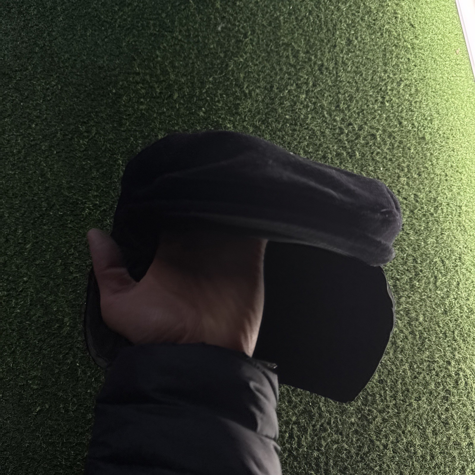 Vintage Pendleton Newsboy Cap Solid Black Wool Si… - image 4