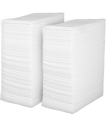 Linen Feel Disposable Guest Towels - Cloth like White Paper Hand Napkins 200 Pac