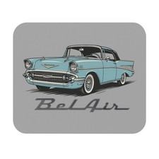 1957 Chevy Bel Air Light Blue Mouse Pad Vintage Classic Car Desk Accessory