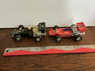 2 Vintage Jimson Plastic Toy Race Cars about 5.5  long; ES0822