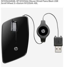 NY225AA ABL HP NY225AA Mouse Wired Piano Black USB Scroll Wheel