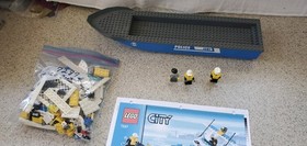 LEGO City 7287 Police Boat 2011 Retired Complete w/ Minifigures 