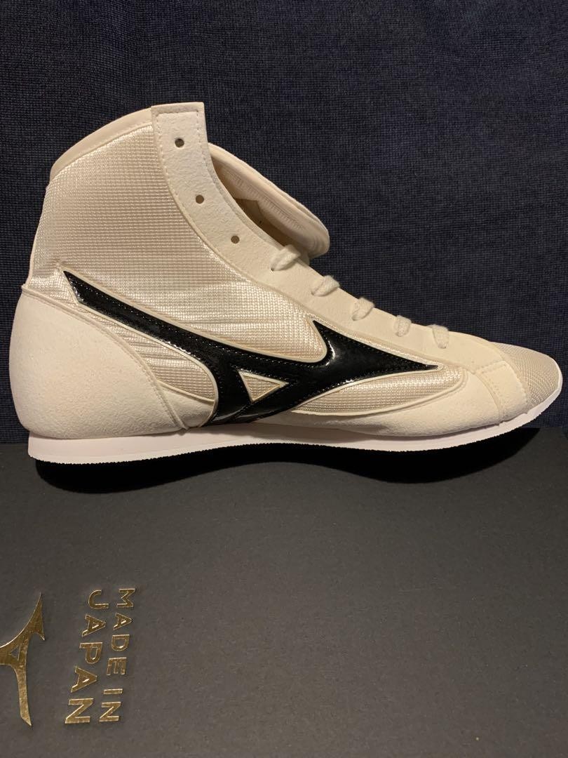 MIZUNO Boxing Shoes FINISHER LOW Suede White Black US8.5 (26.5cm