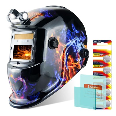 TRQWH True Color Solar Welding Helmet with Auto-Darkening and LED Light