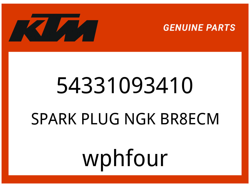 KTM OEM Part 54331093410 SPARK PLUG NGK BR8ECM