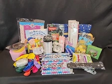 Kids Party Bag Favors Lot of 80 ~ 55 Pencils, Jewerly, Ballons, Books, Bag, etc.