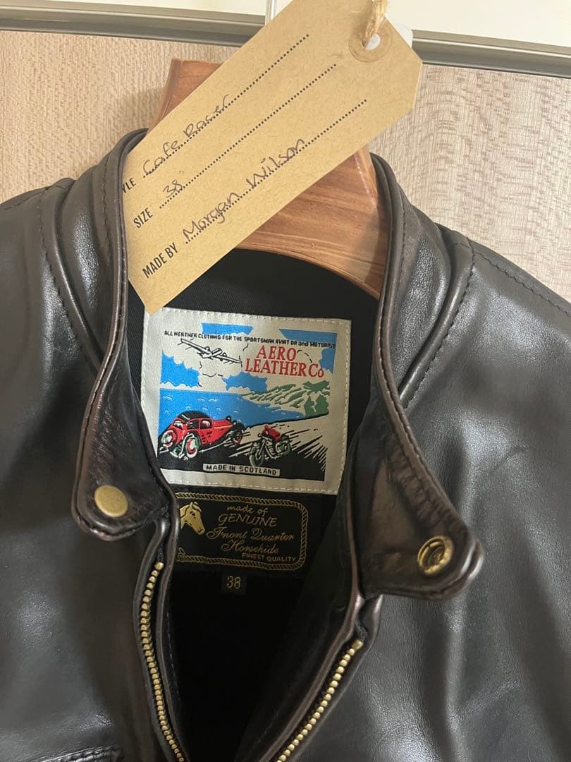 Aero Leather Cafe Racer Jacket Size 38 Used in Japan Stylish