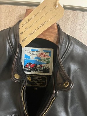 Aero Leather Cafe Racer Jacket Size 38 Used in Japan Stylish