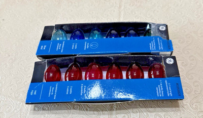 2 Packages Christmas 12 Bulbs C7 Transparent Red Blue Green(P)