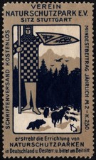 Vintage Germany Poster Stamp Nature Protection Park Association Stuttgart