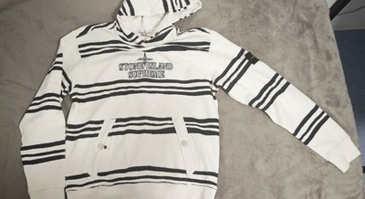 Stone Island x Supreme Hoodie Size M White-Black MEN NEW