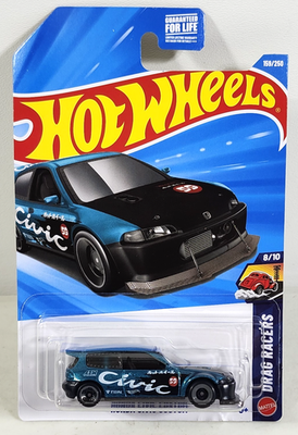 #ad 2026 Hot Wheels Honda Civic Custom Drag Racers Blue Car 1 64 Toy Vehicle NEW $8.79