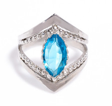 Blue Topaz Ring 925 Sterling Silver Ring For Women Anniversary Ring Bridal Ring