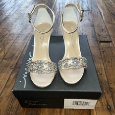 Betsey Johnson  "Gina" Rhinestone Embellished Champagne Heels