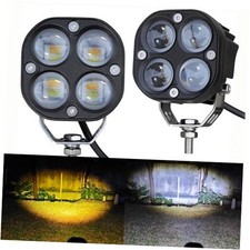LED Offroad Driving Fog Lights, Yellow/White Hi-Low,2Pcs 3Inch Motorcycle Pod