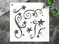Holiday Stars Pattern Wall Art Reusable Plastic Stencil - StencilAir
