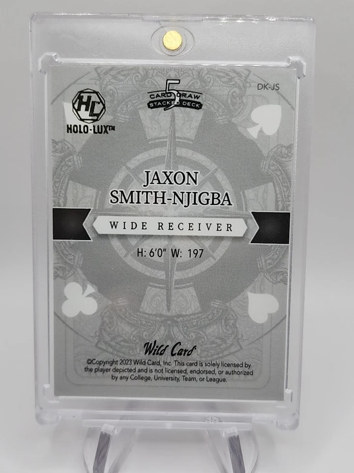 2023 5 Card Draw Stacked Deck Jack of Hearts 1/1 Jaxon Smith-Njigba Rookie RC - Image 3 of 4