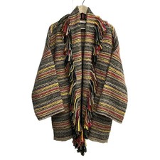 ODEEH - Beige Blue Multi Women's Coat