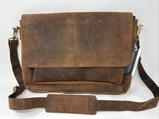 Leather Messenger Bag for Men and Women Laptop Briefcase Bag College-Office.