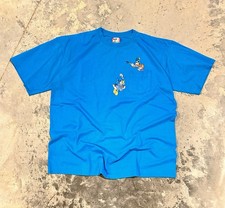 Vintage 90s Disney Designs Goofy Donald Duck Pocket T Shirt Size 2XL Walt Disney
