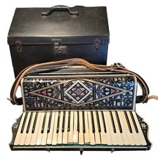 Vintage Volga New York Accordion 41 Piano Key 120 Bass Button Parts Repair Case