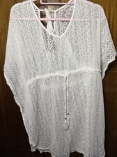 Women's White Lace Beach Cover-up Kaftan Top