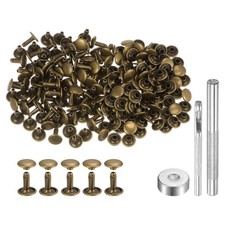 200 X Leather Rivets 9mm x 10mm Metal with 3 Tools Bronze