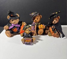 Halloween Teddy Bear Figurines- Set Of 4