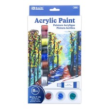 Juego de 8 colores de pintura acrílica BAZIC pintura artesanal no tóxica 0,4 oz