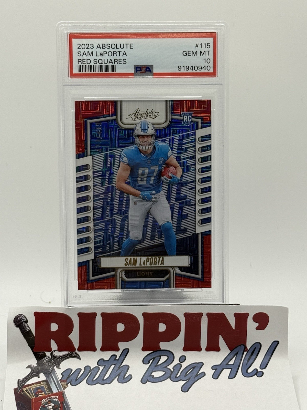 2023 Panini Absolute SAM LAPORTA RC /499 Red Squares #115 Rookie PSA 10