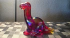 Fenton Glass Dinosaur Bundle By Mosser Rainbow Red and Amber