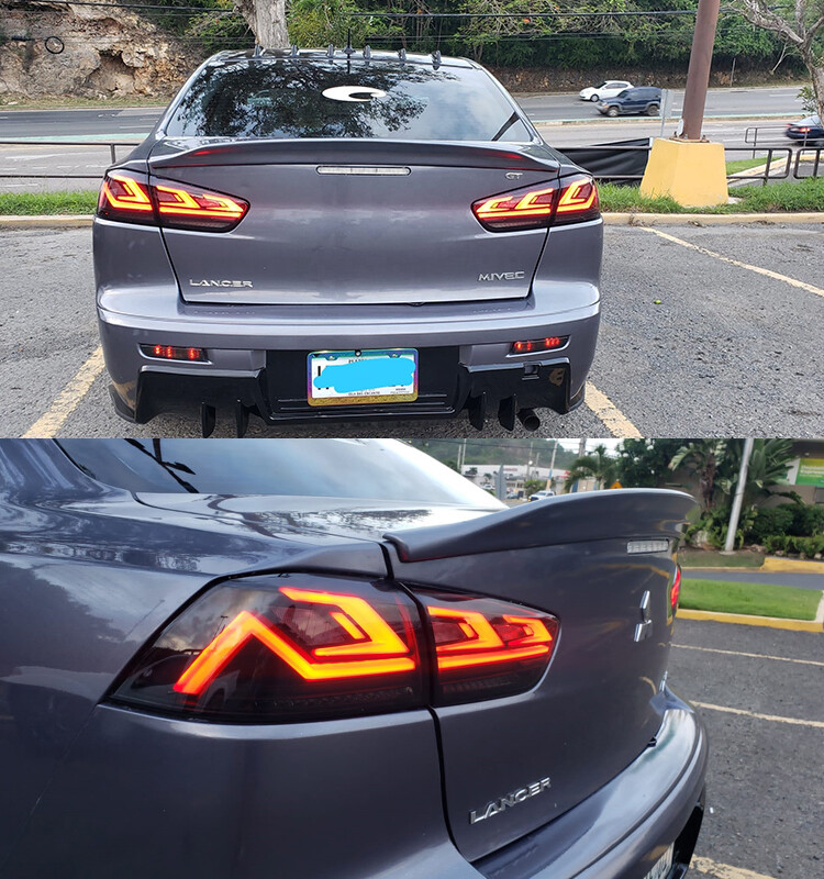 Pair Rear LED Car Tail Light Assembly Brake Lamps Red For Mitsubishi Lancer Evo X 2008 2017