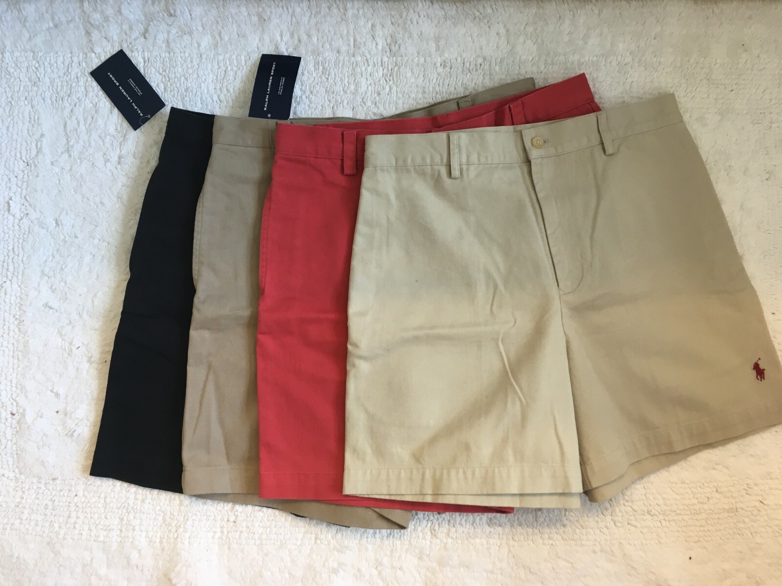 Pantaloncini sportivi Ralph Lauren pony polo logo nuovi con etichette 6 8 10 rosso navy cachi bianco blu