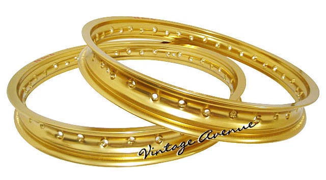 Llanta delantera + trasera aluminio (oro) Suzuki GS425E 1979 GS400X 1977-1978 Foto 2 de 4