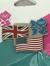 2012 Olympic Pin British & American Flag Lond...
