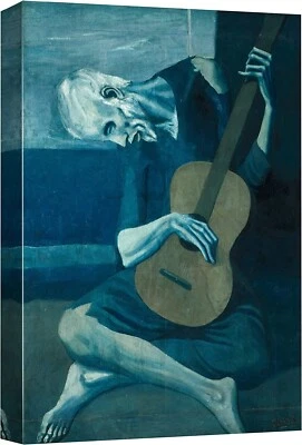 WALL26 24"x36" Pablo Picasso Canvas Wall Art Framed Art Print - The Old Guitarist