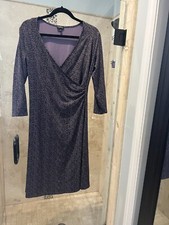 Talbots Moc Wrap Chevron Animal Stretch Midi Dress Size Medium