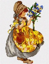Iris Needlepoint Canvas (Vintage/Floral/Flower/Nature)